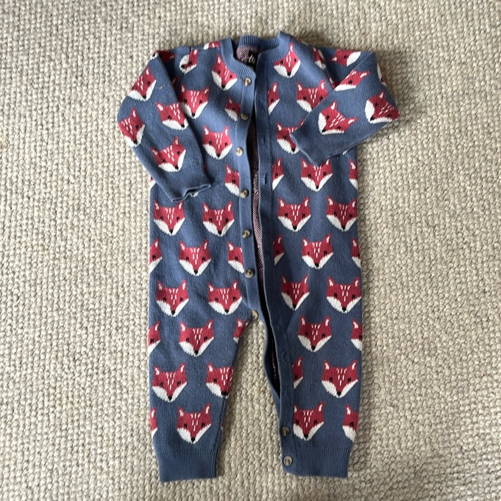 Tea Collection ‘Friendly Fox Baby Romper’